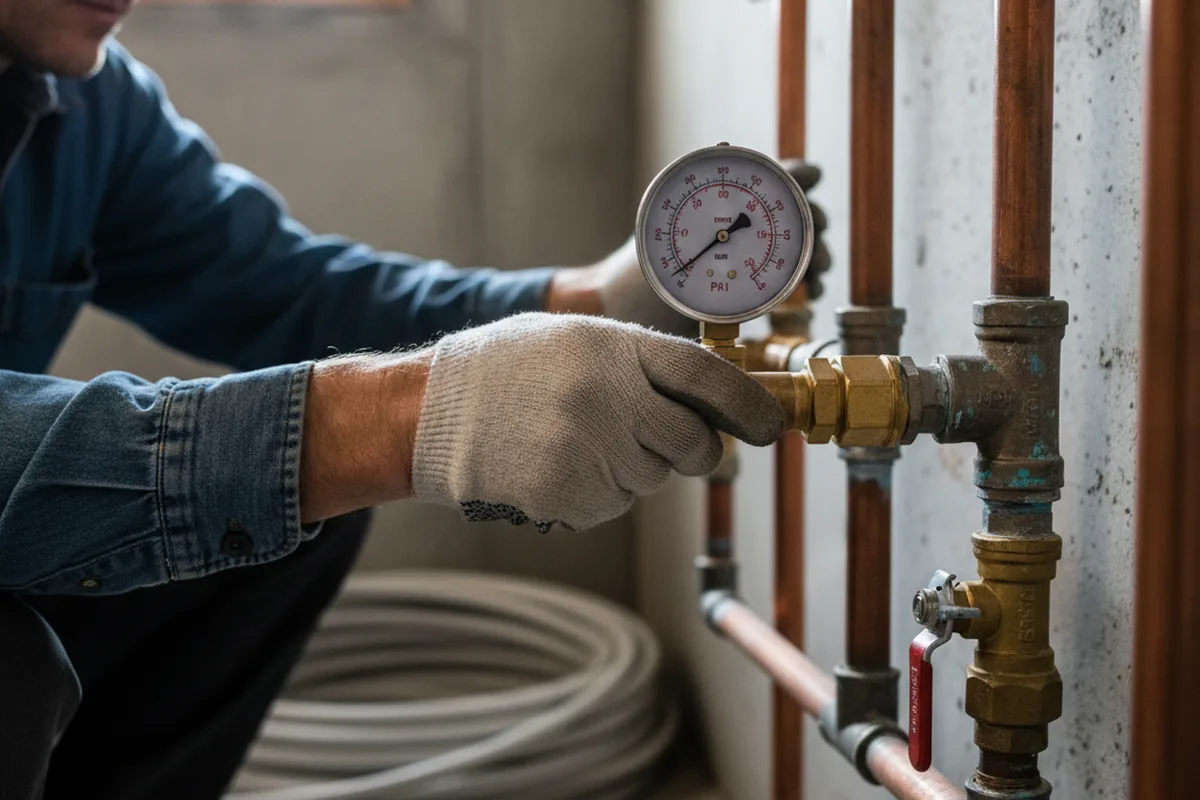 Pressure testing a repaired line during Water Line Repair in Pine Level