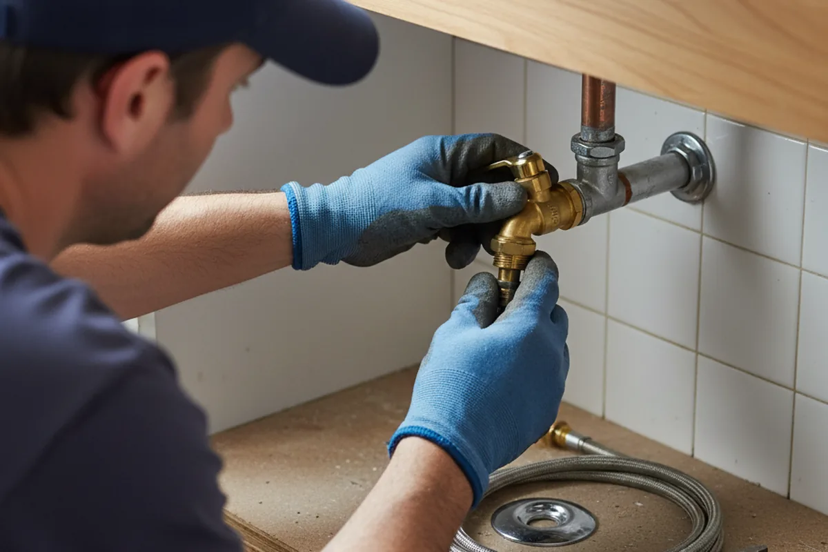 Shutoff valve and fitting work during Faucet and Fixture Repair in Pine Level